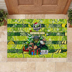 Raiders Rugby Merry Christmas Rubber Doormat Indigenous Australian Art
