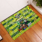 Raiders Rugby Merry Christmas Rubber Doormat Indigenous Australian Art