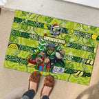 Raiders Rugby Merry Christmas Rubber Doormat Indigenous Australian Art