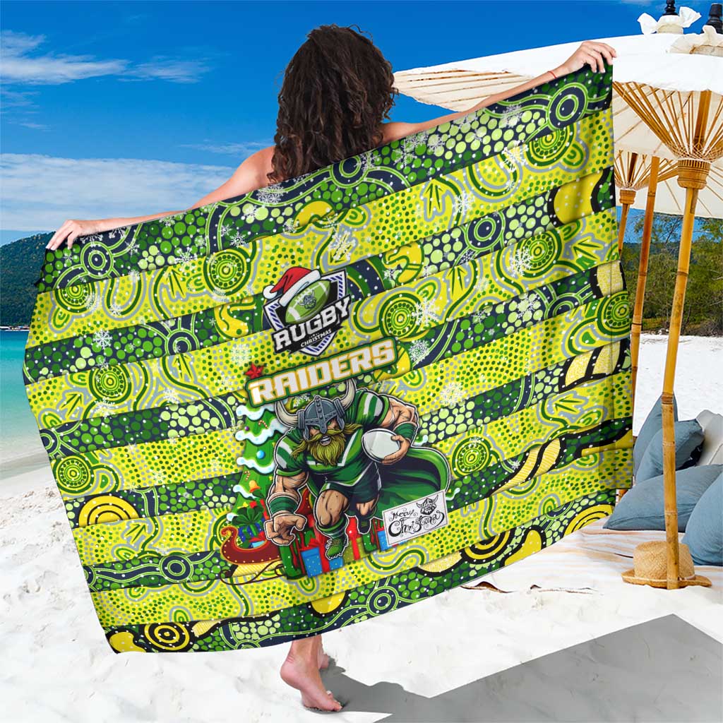 Raiders Rugby Merry Christmas Sarong Indigenous Australian Art