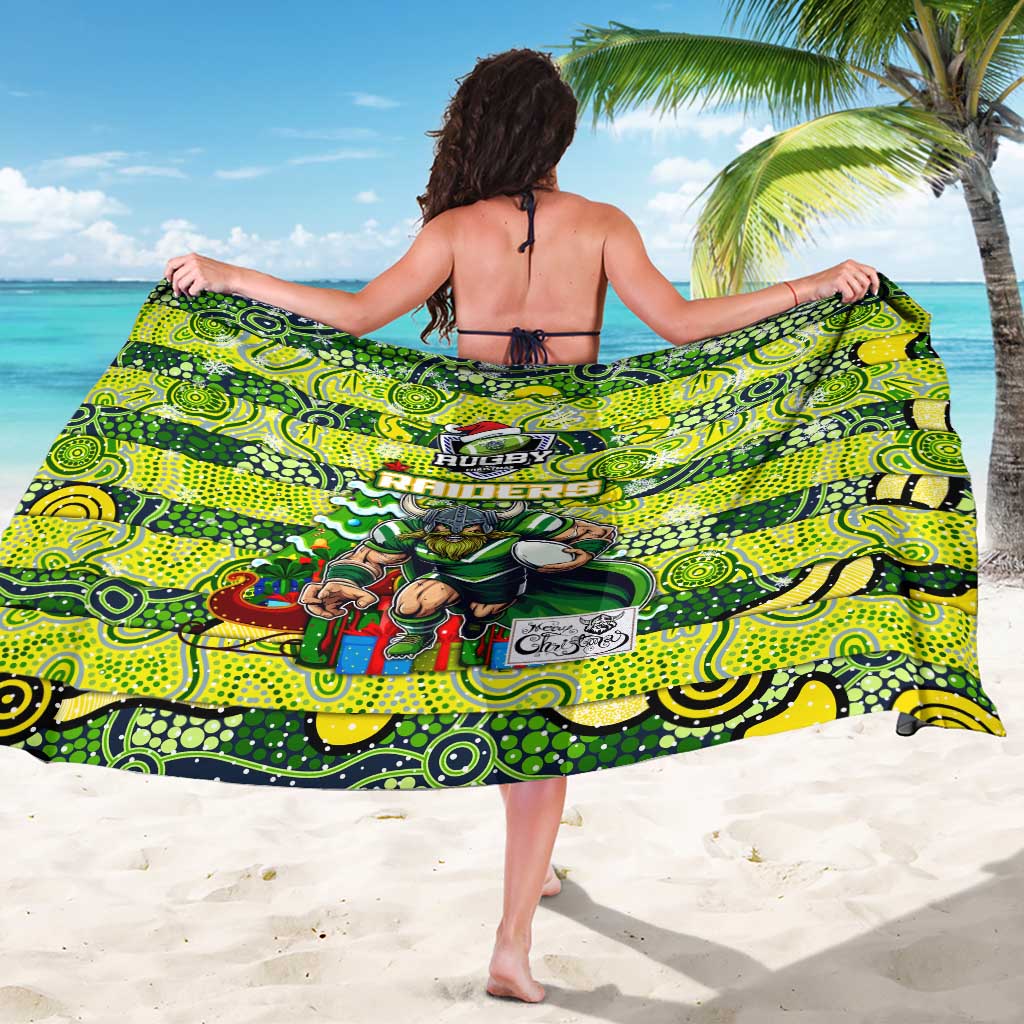 Raiders Rugby Merry Christmas Sarong Indigenous Australian Art