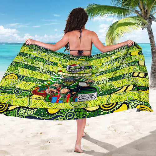 Raiders Rugby Merry Christmas Sarong Indigenous Australian Art