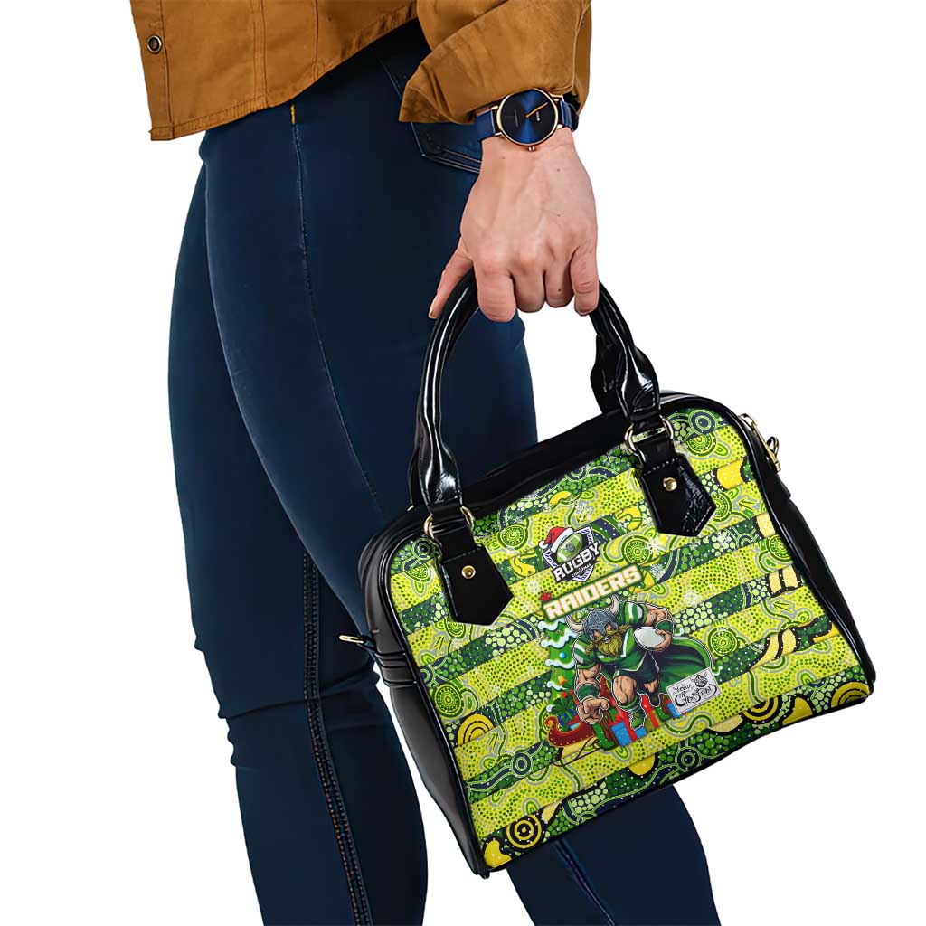Raiders Rugby Merry Christmas Shoulder Handbag Indigenous Australian Art
