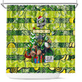 Raiders Rugby Merry Christmas Shower Curtain Indigenous Australian Art