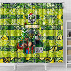 Raiders Rugby Merry Christmas Shower Curtain Indigenous Australian Art