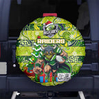 Raiders Rugby Merry Christmas Spare Tire Cover Indigenous Australian Art