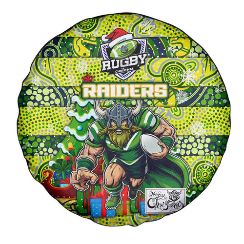 Raiders Rugby Merry Christmas Spare Tire Cover Indigenous Australian Art