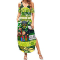 Custom Raiders Rugby Merry Christmas Summer Maxi Dress Indigenous Australian Art