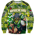 Custom Raiders Rugby Merry Christmas Sweatshirt Indigenous Australian Art