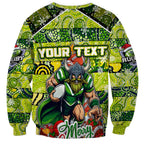 Custom Raiders Rugby Merry Christmas Sweatshirt Indigenous Australian Art