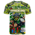 Custom Raiders Rugby Merry Christmas T Shirt Indigenous Australian Art