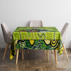 Raiders Rugby Merry Christmas Tablecloth Indigenous Australian Art