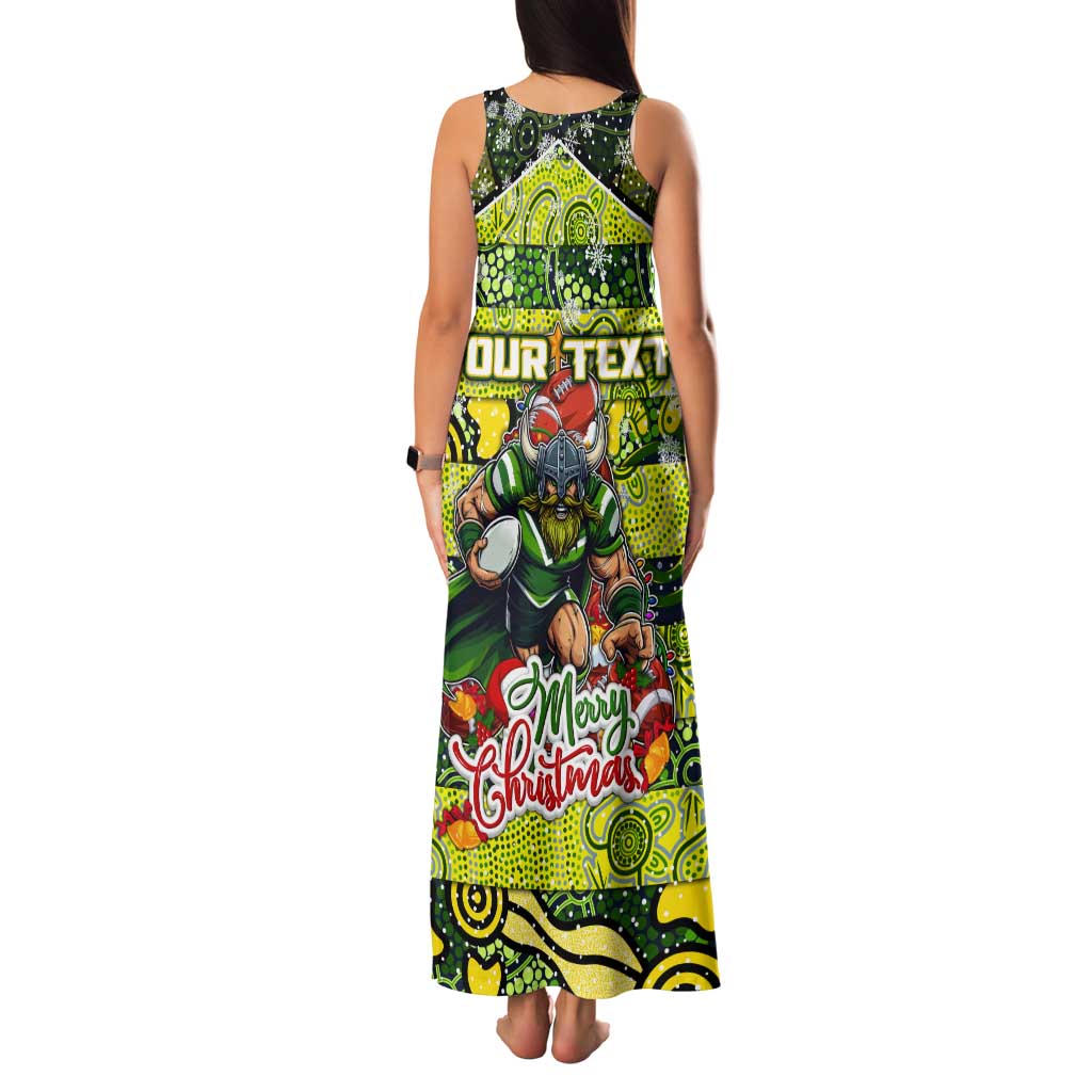 Custom Raiders Rugby Merry Christmas Tank Maxi Dress Indigenous Australian Art