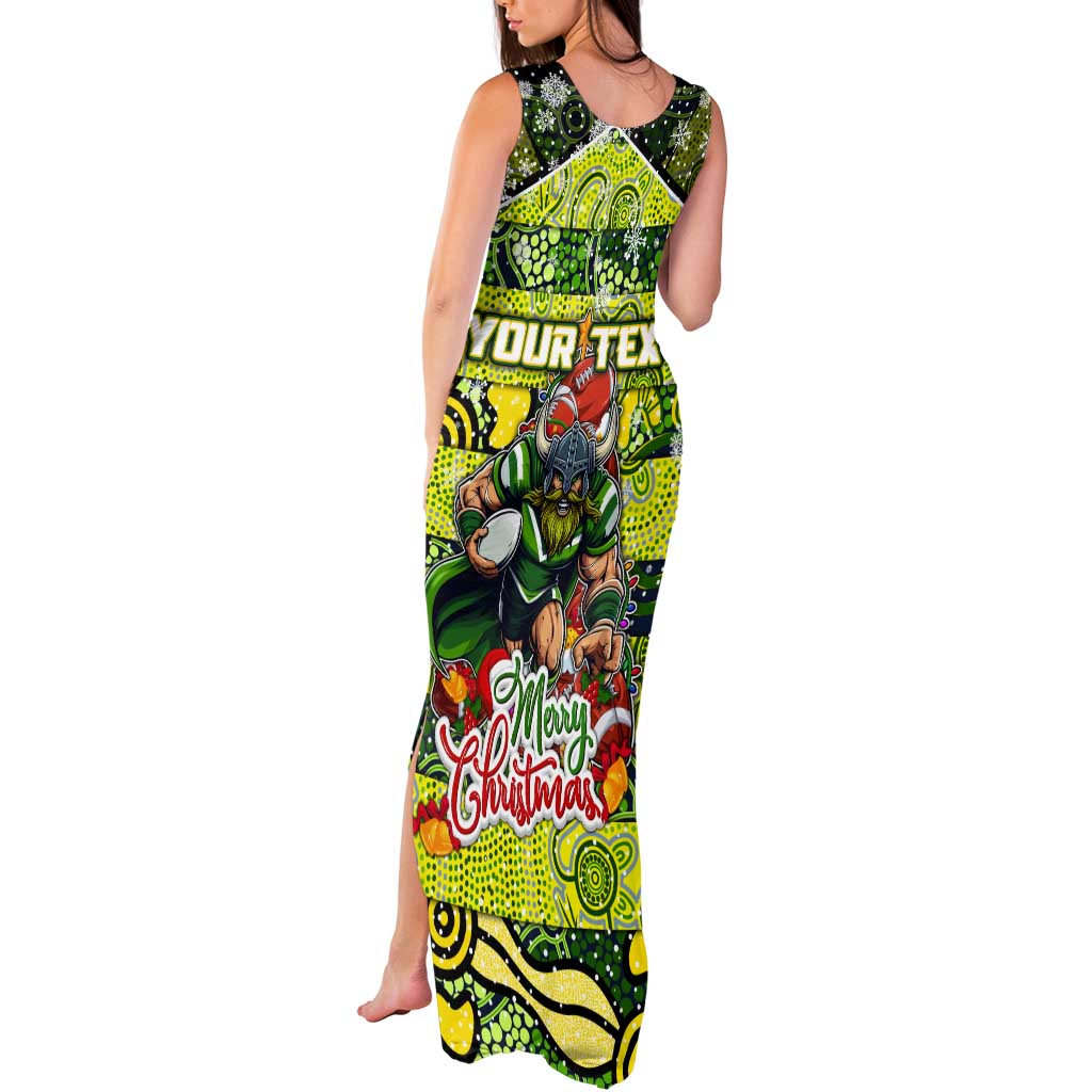 Custom Raiders Rugby Merry Christmas Tank Maxi Dress Indigenous Australian Art