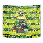Raiders Rugby Merry Christmas Tapestry Indigenous Australian Art