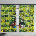 Raiders Rugby Merry Christmas Window Curtain Indigenous Australian Art