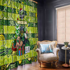 Raiders Rugby Merry Christmas Window Curtain Indigenous Australian Art