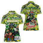 Custom Raiders Rugby Merry Christmas Women Polo Shirt Indigenous Australian Art