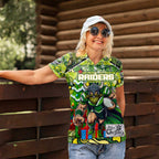 Custom Raiders Rugby Merry Christmas Women Polo Shirt Indigenous Australian Art