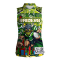 Custom Raiders Rugby Merry Christmas Women Sleeveless Polo Shirt Indigenous Australian Art