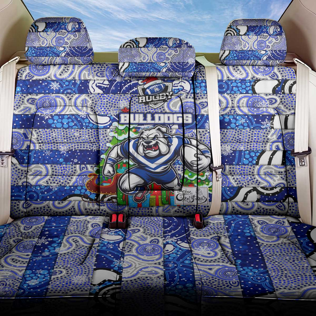 Bulldogs Rugby Merry Christmas Back Car Seat Cover Indigenous Australian Art
