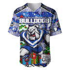 Custom Bulldogs Rugby Merry Christmas Baseball Jersey Indigenous Australian Art