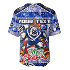 Custom Bulldogs Rugby Merry Christmas Baseball Jersey Indigenous Australian Art