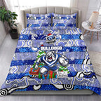 Bulldogs Rugby Merry Christmas Bedding Set Indigenous Australian Art