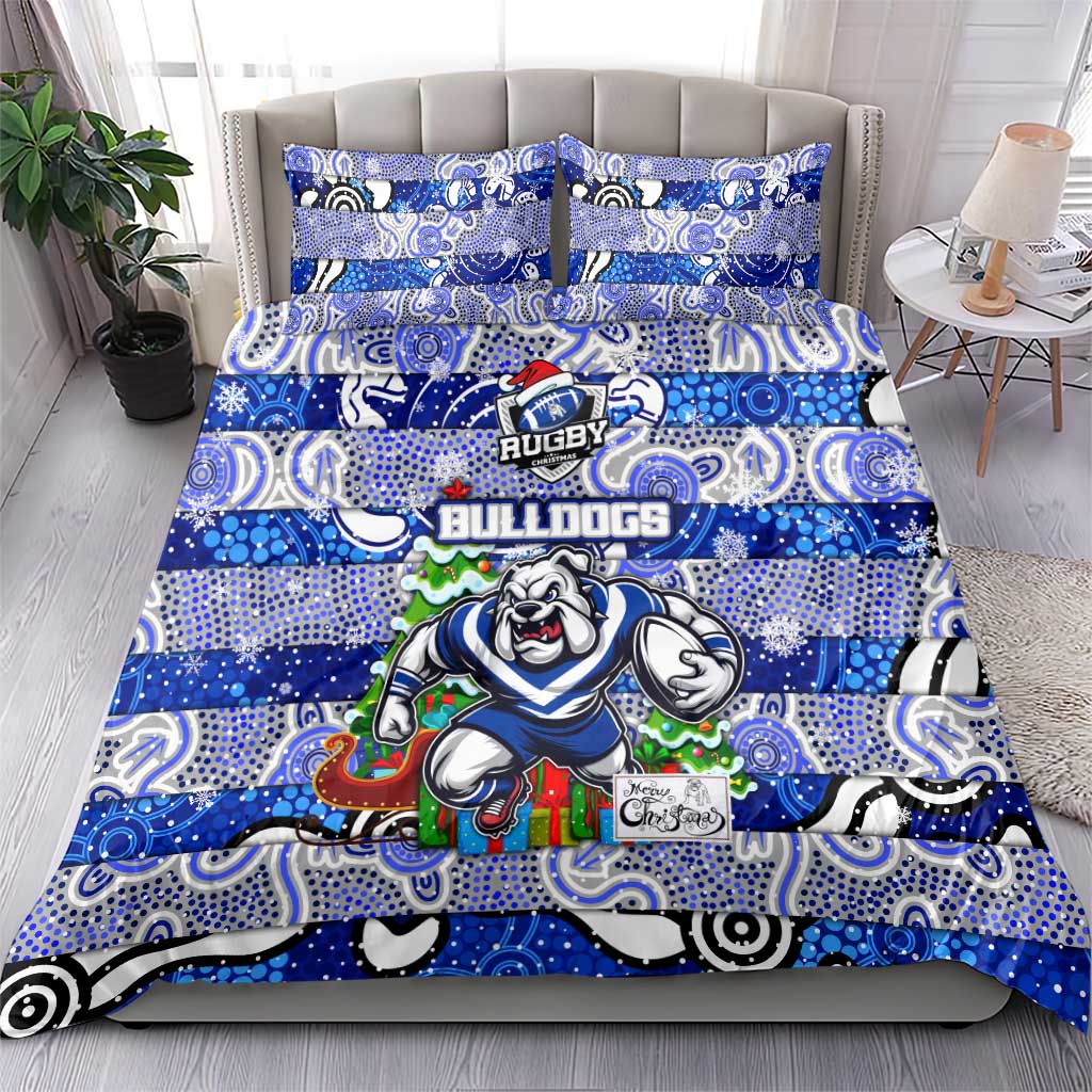 Bulldogs Rugby Merry Christmas Bedding Set Indigenous Australian Art