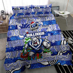 Bulldogs Rugby Merry Christmas Bedding Set Indigenous Australian Art