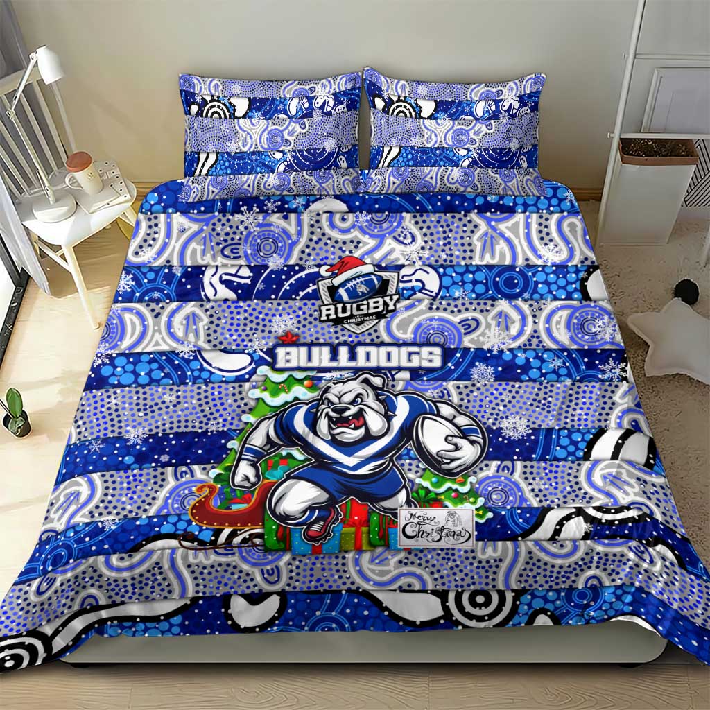 Bulldogs Rugby Merry Christmas Bedding Set Indigenous Australian Art