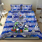 Bulldogs Rugby Merry Christmas Bedding Set Indigenous Australian Art