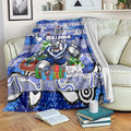 Bulldogs Rugby Merry Christmas Blanket Indigenous Australian Art