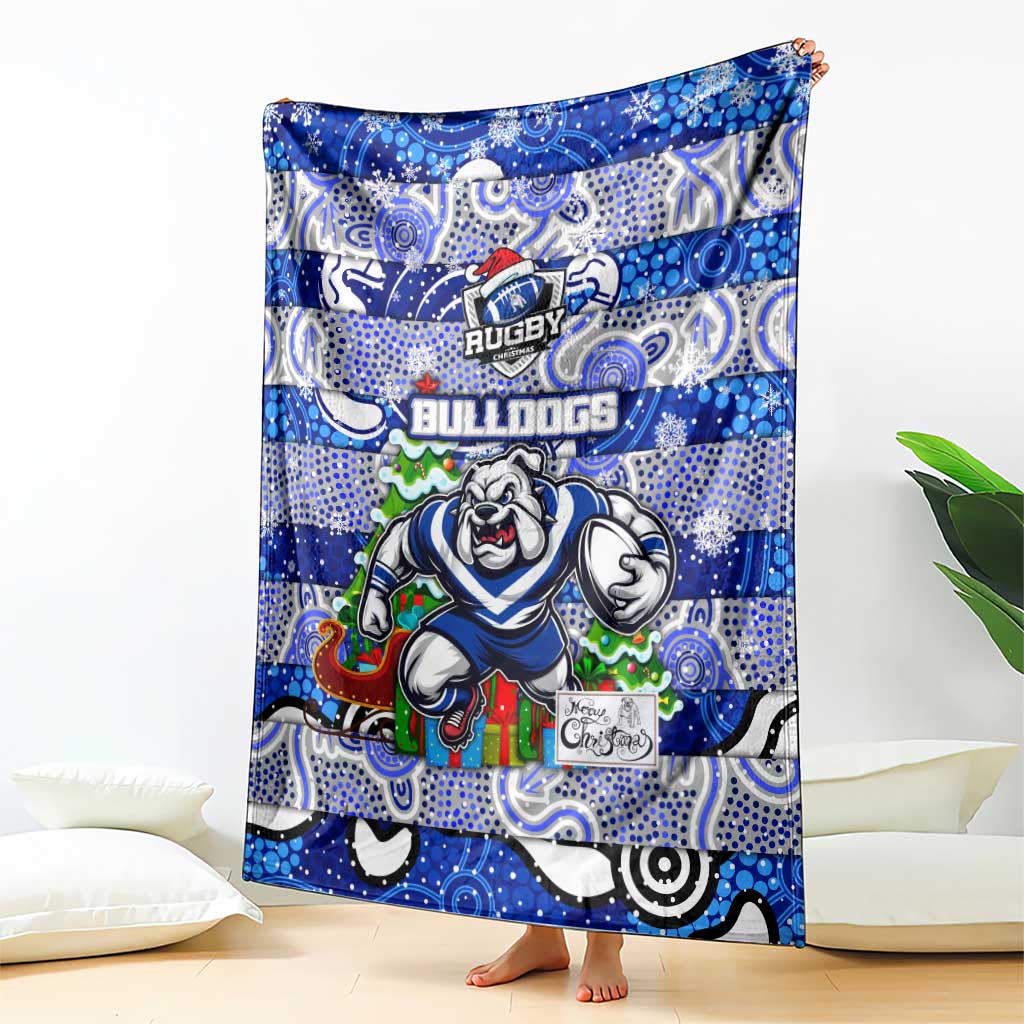 Bulldogs Rugby Merry Christmas Blanket Indigenous Australian Art