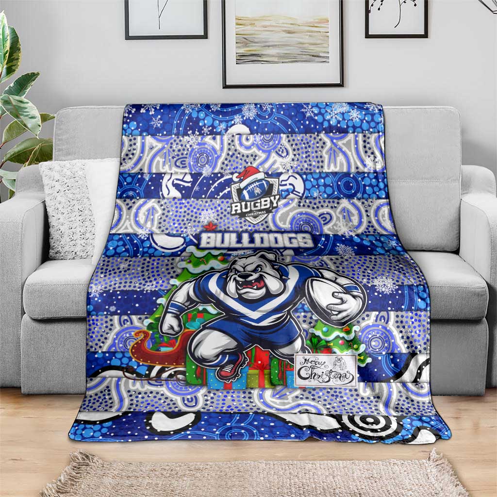Bulldogs Rugby Merry Christmas Blanket Indigenous Australian Art