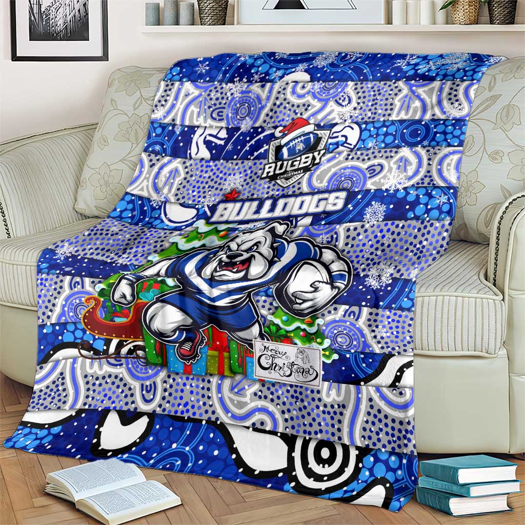 Bulldogs Rugby Merry Christmas Blanket Indigenous Australian Art