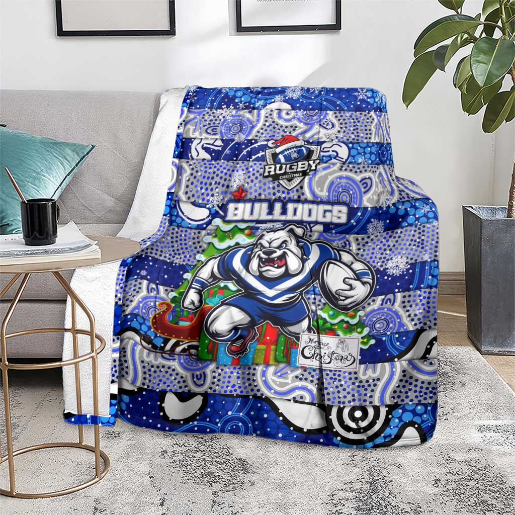 Bulldogs Rugby Merry Christmas Blanket Indigenous Australian Art