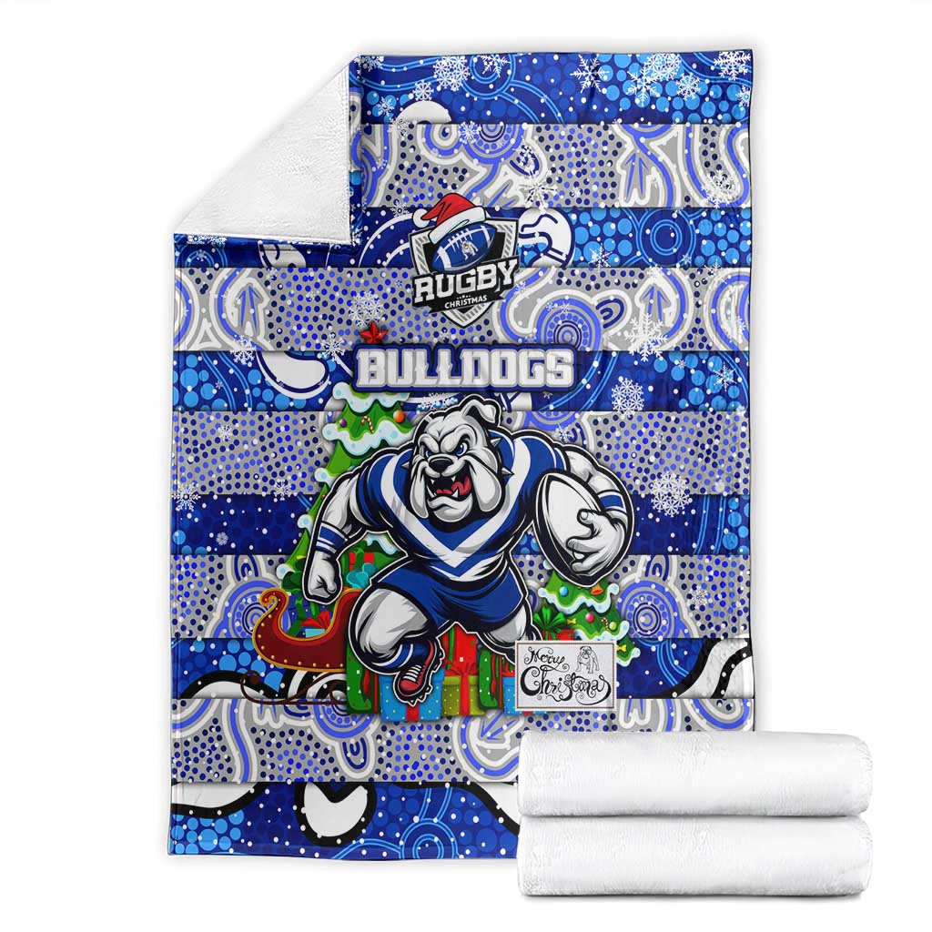 Bulldogs Rugby Merry Christmas Blanket Indigenous Australian Art