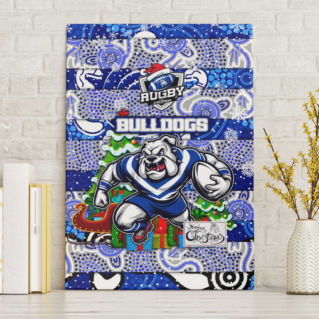 Bulldogs Rugby Merry Christmas Canvas Wall Art Indigenous Australian Art