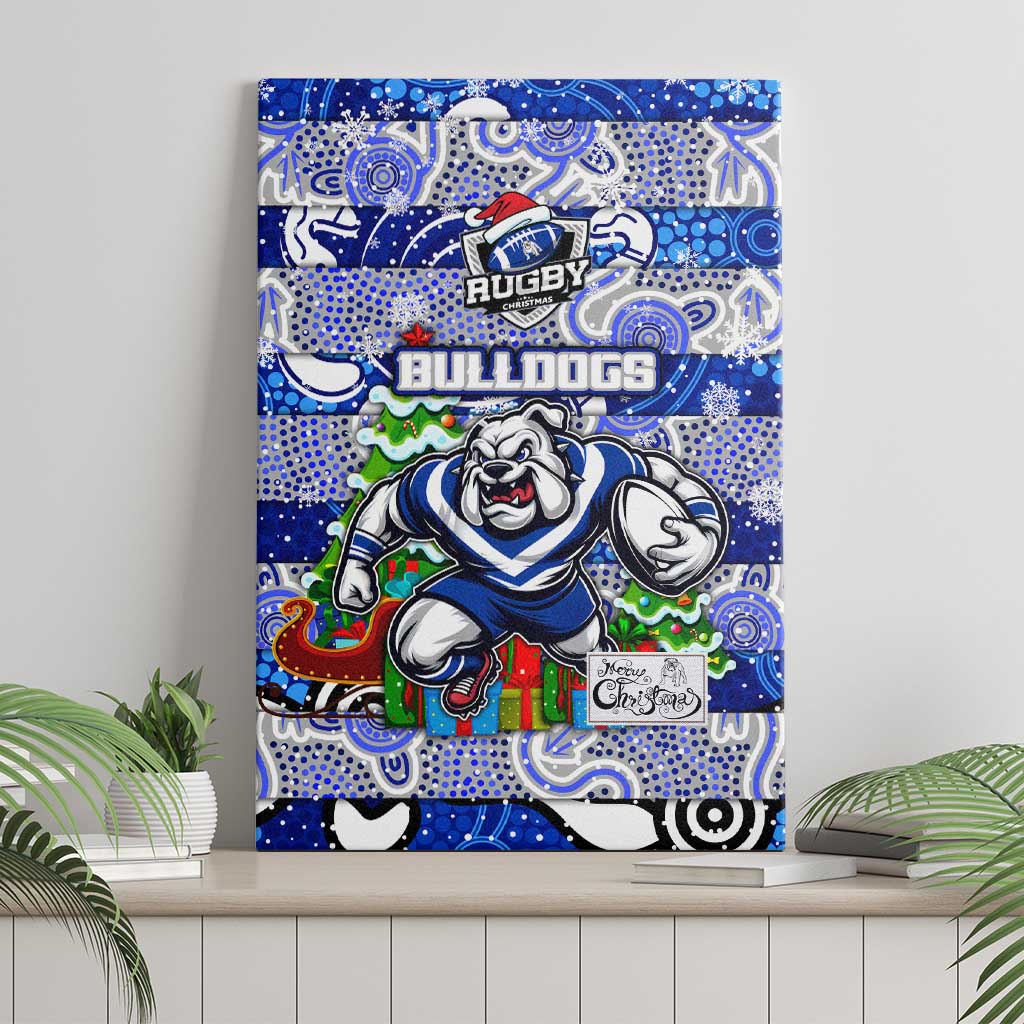 Bulldogs Rugby Merry Christmas Canvas Wall Art Indigenous Australian Art