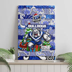 Bulldogs Rugby Merry Christmas Canvas Wall Art Indigenous Australian Art