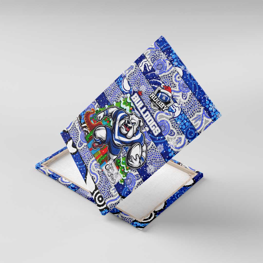 Bulldogs Rugby Merry Christmas Canvas Wall Art Indigenous Australian Art