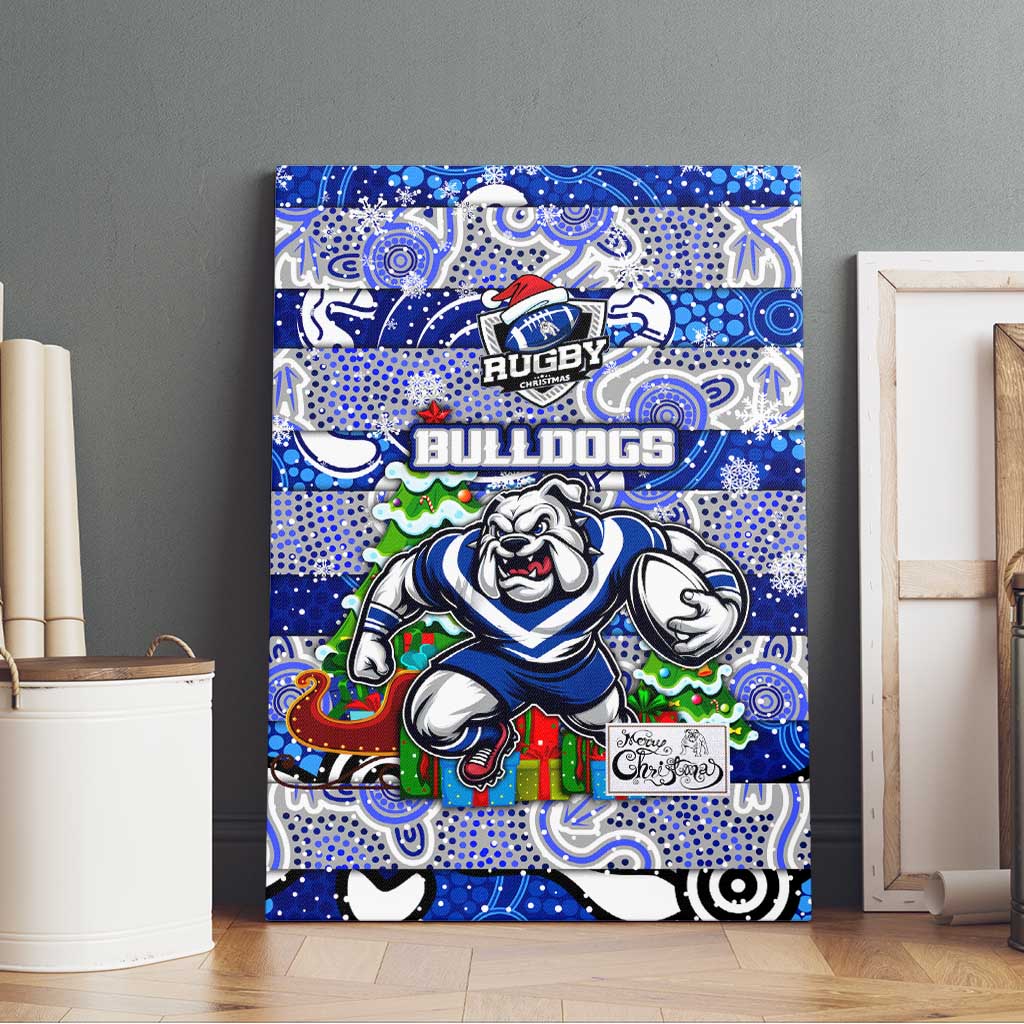 Bulldogs Rugby Merry Christmas Canvas Wall Art Indigenous Australian Art