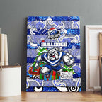 Bulldogs Rugby Merry Christmas Canvas Wall Art Indigenous Australian Art