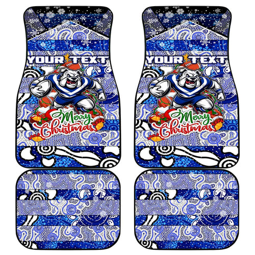 Bulldogs Rugby Merry Christmas Car Mats Indigenous Australian Art