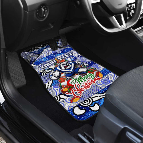 Bulldogs Rugby Merry Christmas Car Mats Indigenous Australian Art