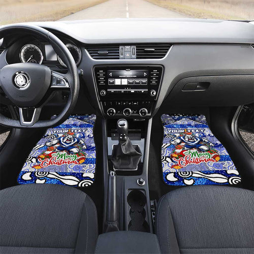 Bulldogs Rugby Merry Christmas Car Mats Indigenous Australian Art