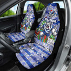 Bulldogs Rugby Merry Christmas Car Seat Cover Indigenous Australian Art
