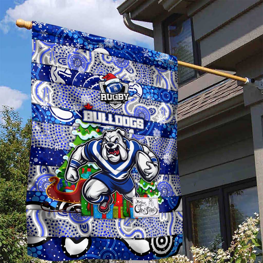 Bulldogs Rugby Merry Christmas Garden Flag Indigenous Australian Art