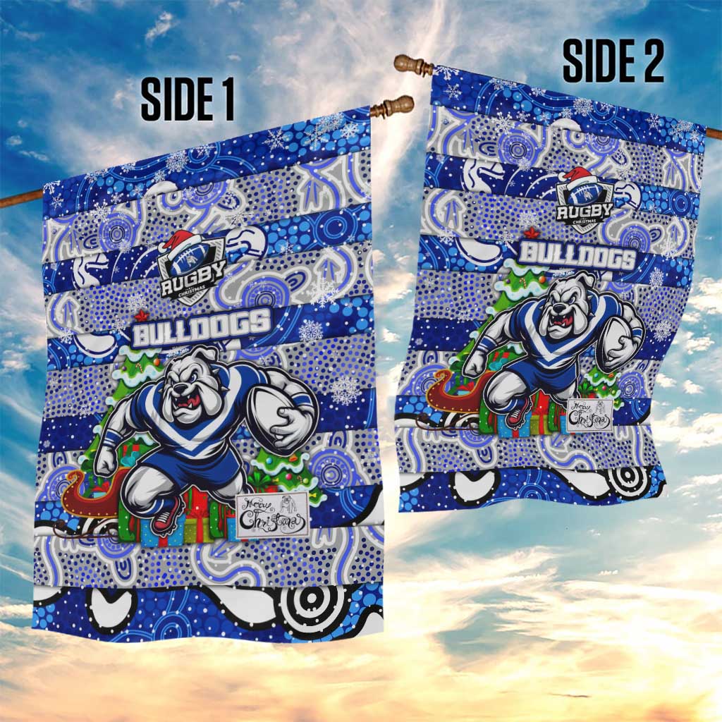 Bulldogs Rugby Merry Christmas Garden Flag Indigenous Australian Art